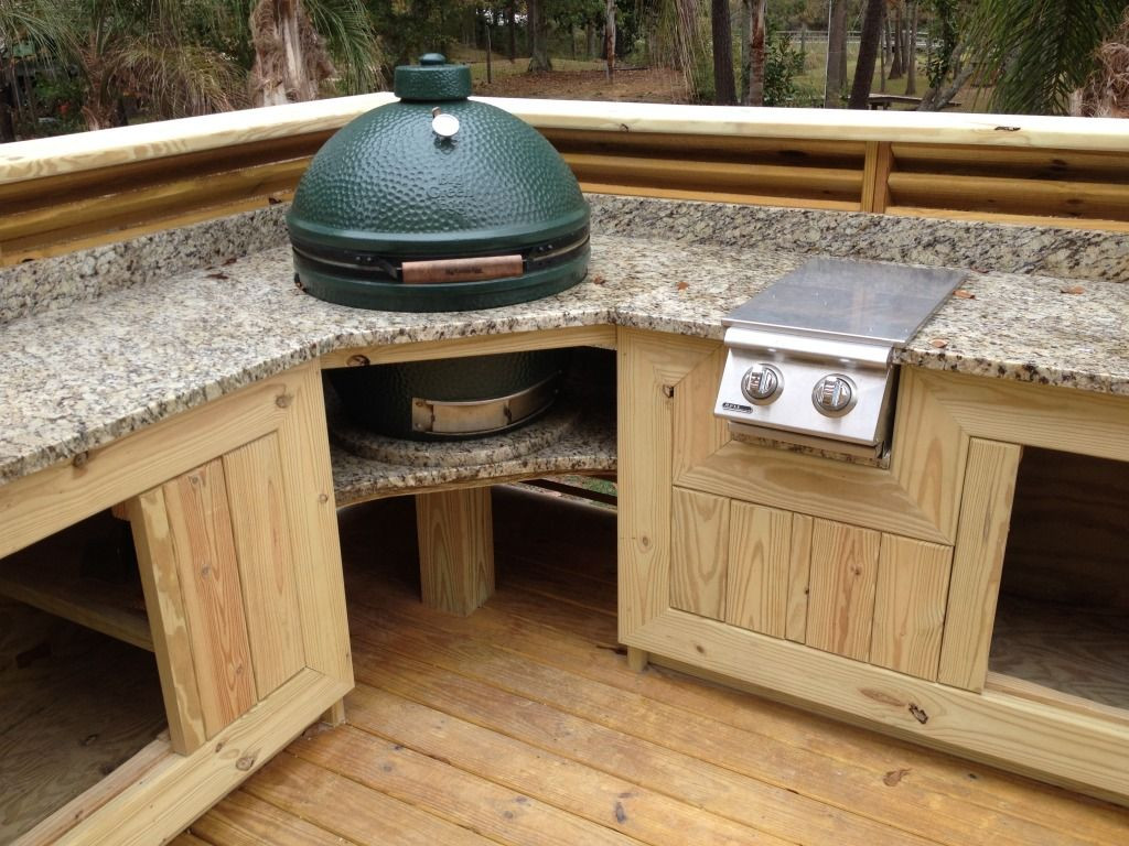 Outdoor Kitchen With Green Egg
 My deck with built in outdoor kitchen Pic heavy — Big