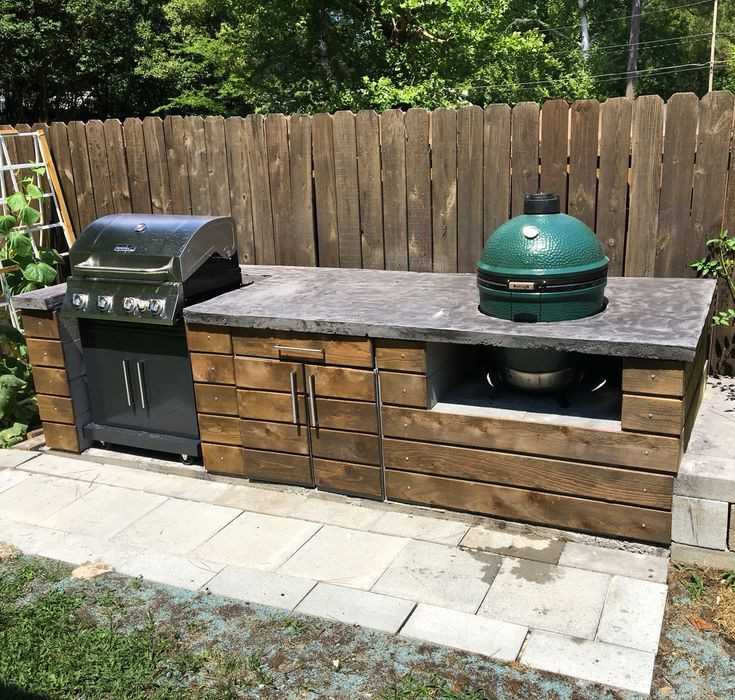 Outdoor Kitchen With Green Egg
 473 best cool kettle grill islands images on Pinterest