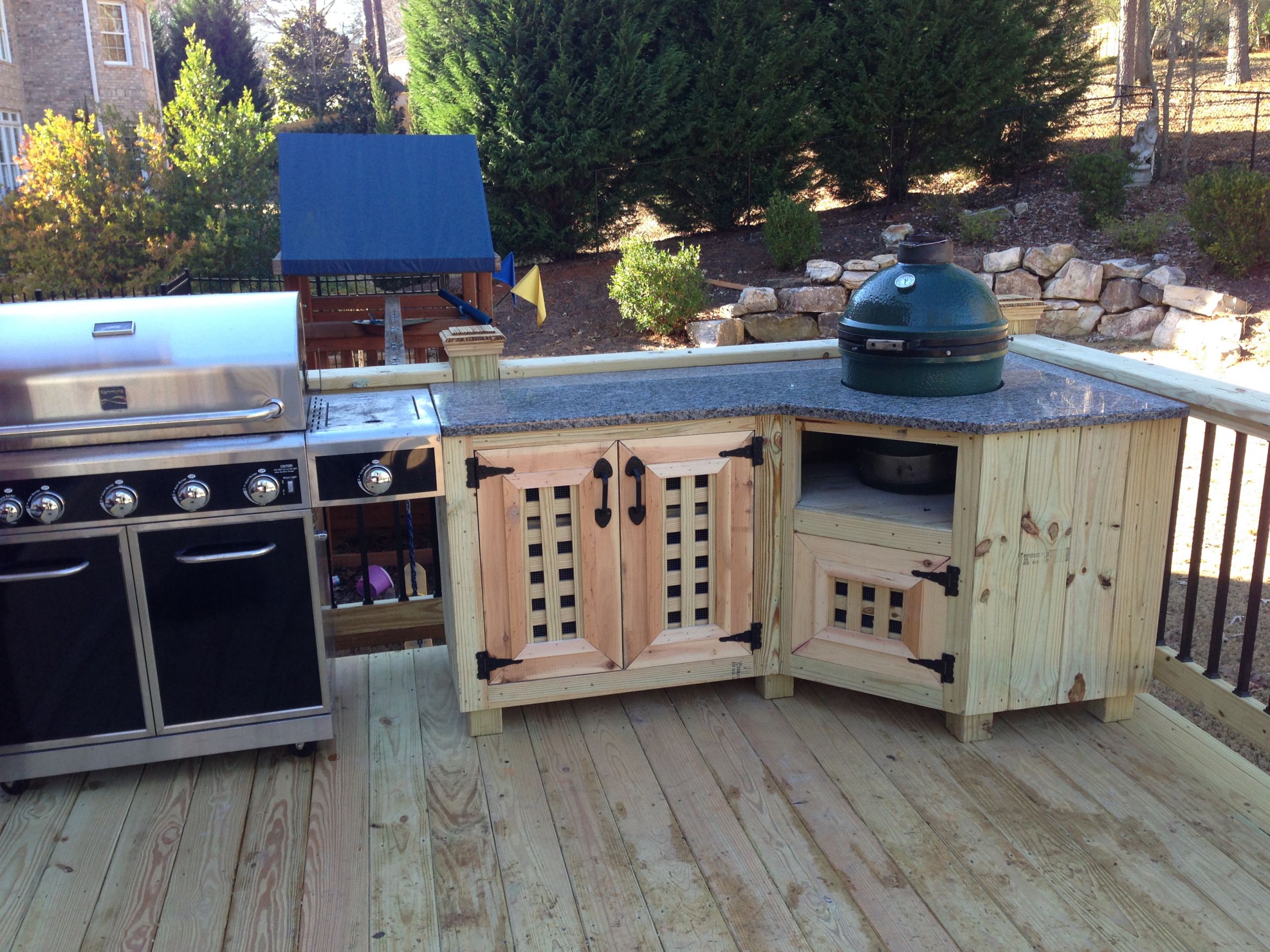 Outdoor Kitchen With Green Egg
 Big Green Egg Custom Kitchen Sandy Springs