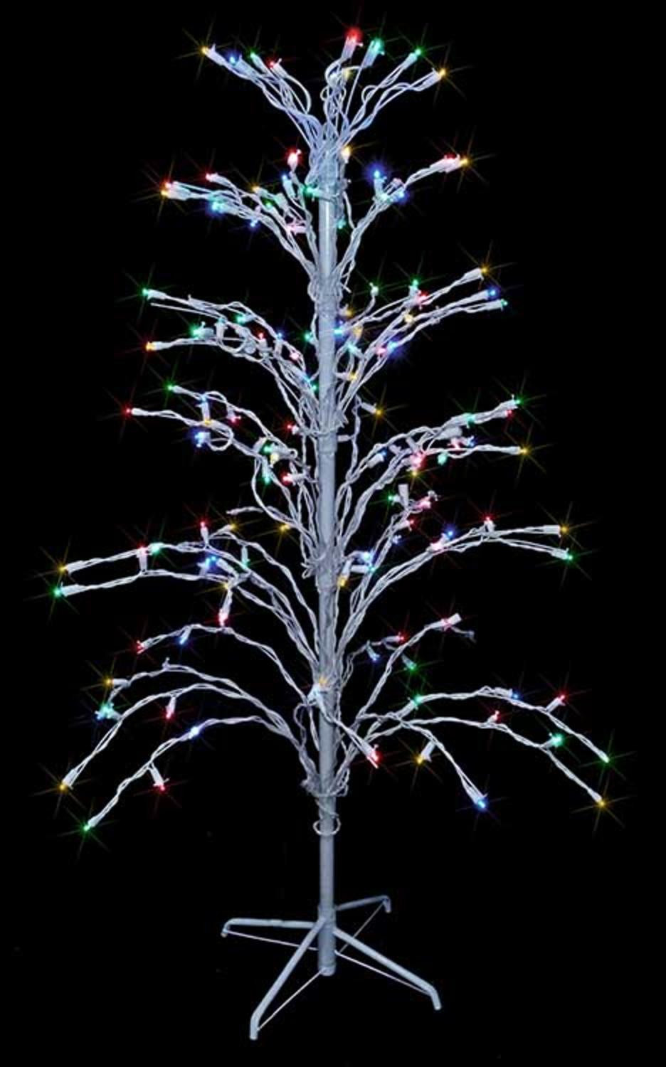 Outdoor Led Christmas Trees
 4 Multi LED Lighted Christmas Cascade Twig Tree Outdoor