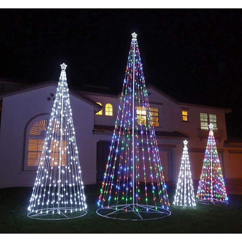 Outdoor Led Christmas Trees
 120″ 10 ft Multi Color Outdoor LED Cone Tree with