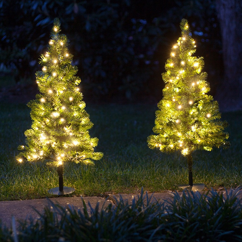 Outdoor Led Christmas Trees
 Outdoor Decorations 2 Walkway Pre Lit Winchester Fir