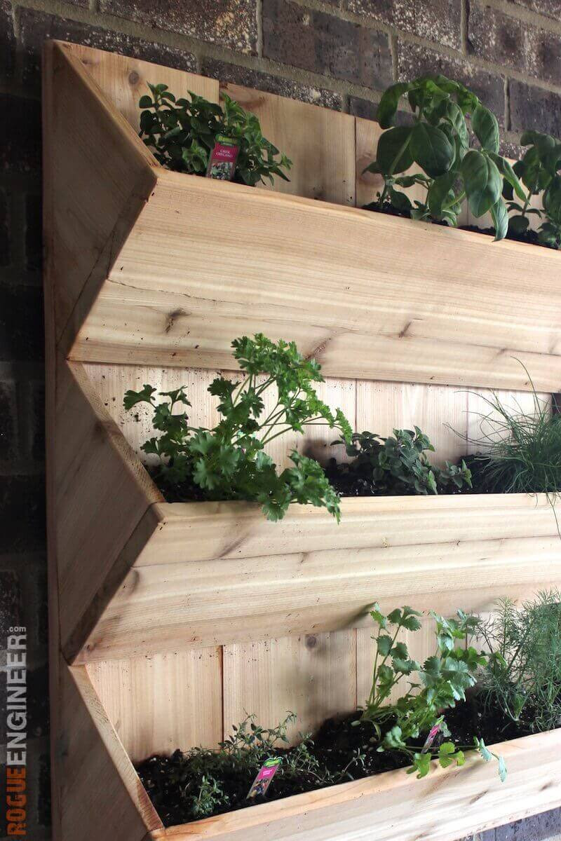 Outdoor Planter DIY
 Cedar Wall Planter Free DIY Plans  Rogue Engineer