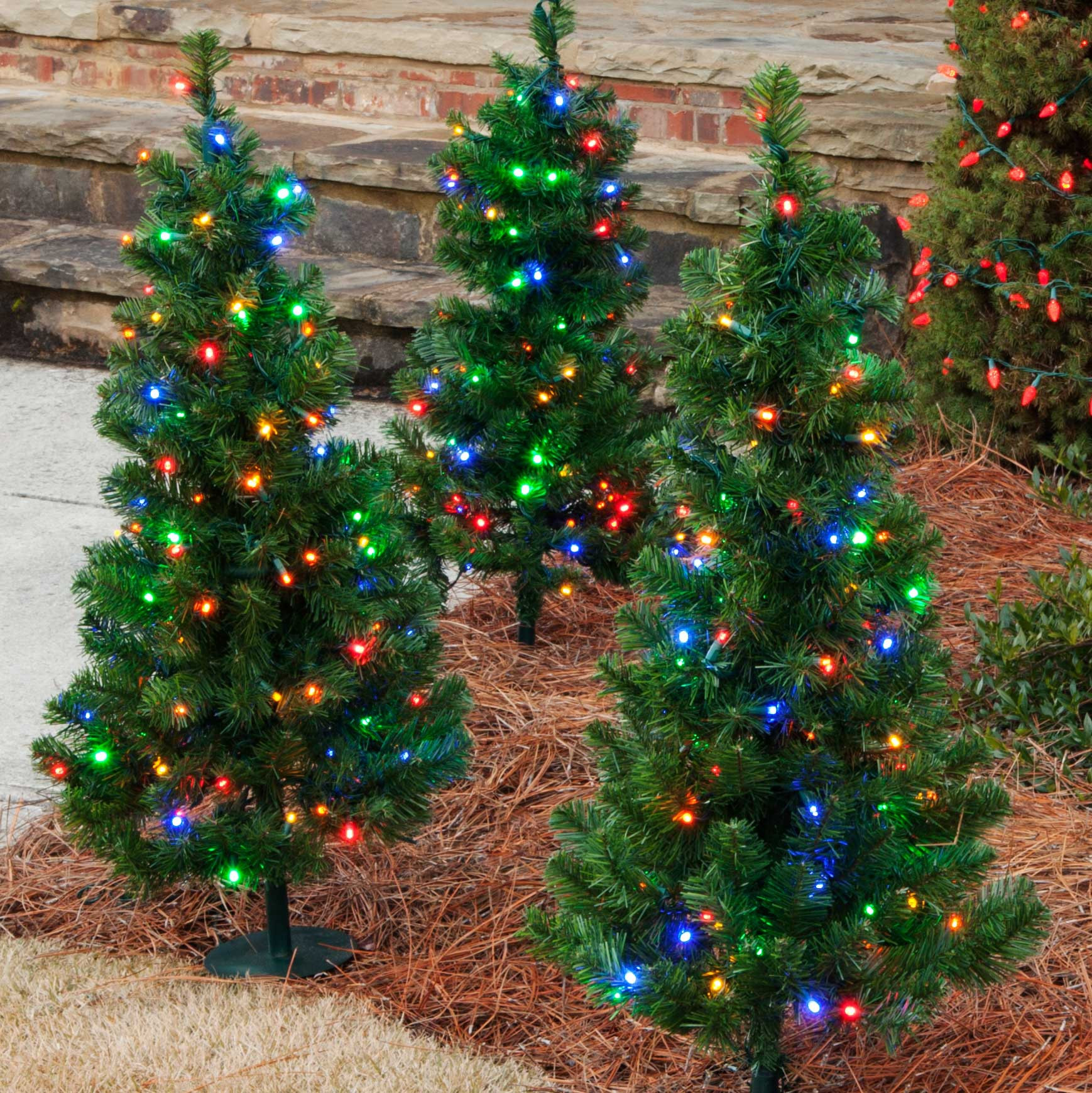 Outdoor Porch Christmas Tree
 Outdoor Decorations 3 Walkway Pre Lit Winchester Fir