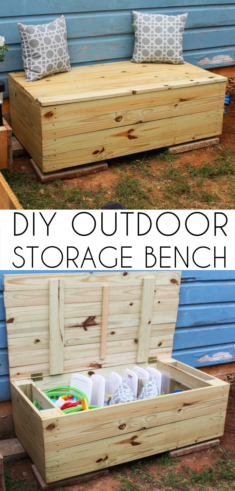 Outdoor Storage Bench DIY
 DIY Outdoor Storage Bench Shaina Glenn