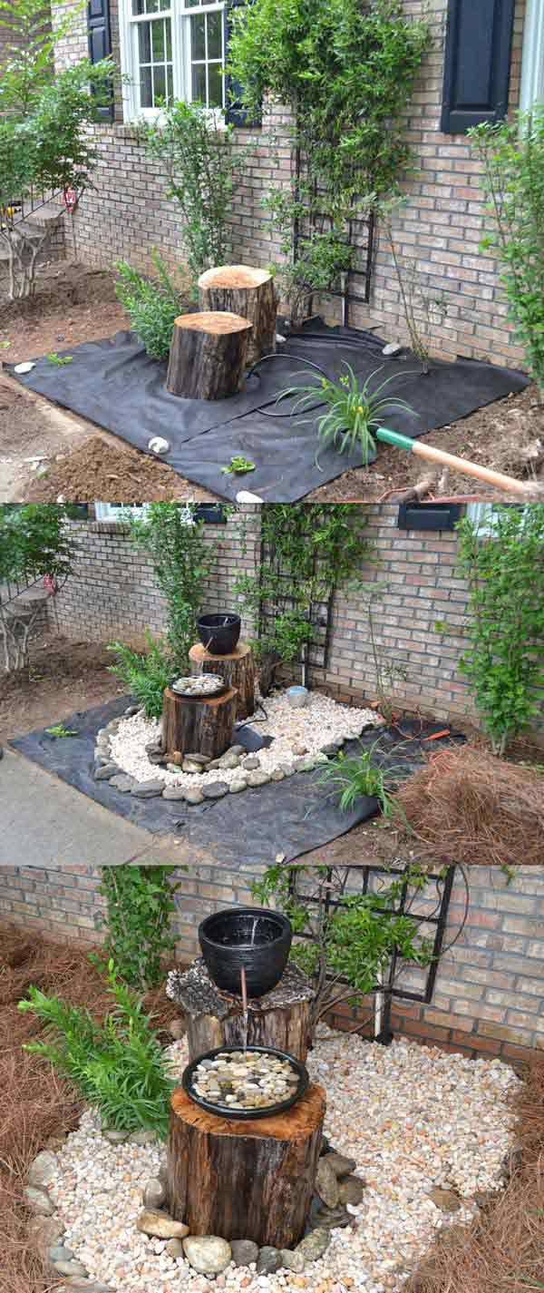 Outdoor Wall Fountains DIY
 35 DIY Log Ideas Take Rustic Decor To Your Home