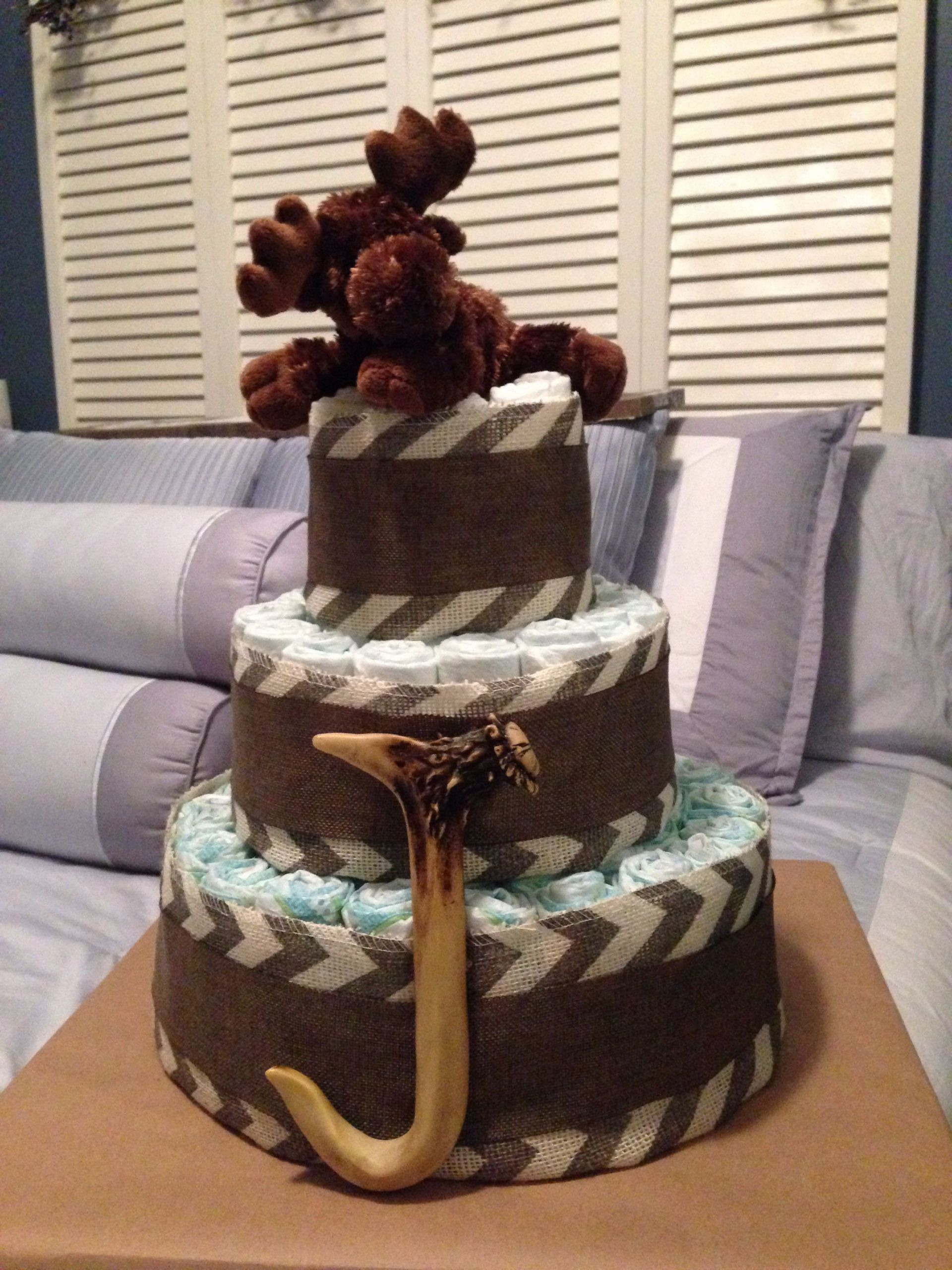 Outdoorsy Baby Gifts
 Outdoor themed diaper cake I made for a friend s little