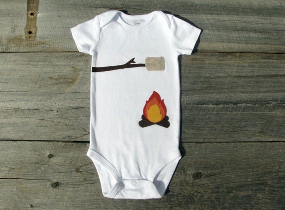 Outdoorsy Baby Gifts
 Baby Clothes Marshmallow Campfire Baby Gift Camping Gift