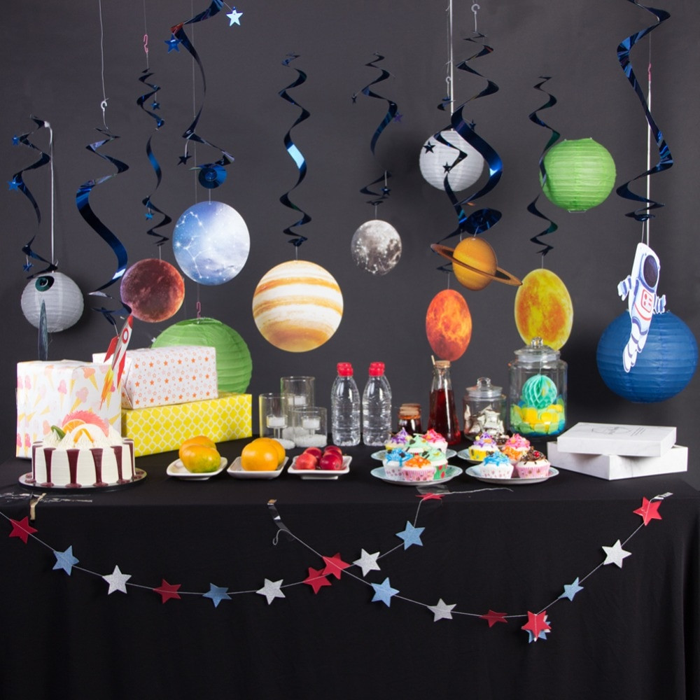 Outer Space Decorations DIY
 10pcs Solar Theme Hanging Swirl Happy Birthday Party
