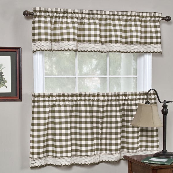 Overstock Kitchen Curtains
 Shop Classic Buffalo Check Kitchen Curtains Sale
