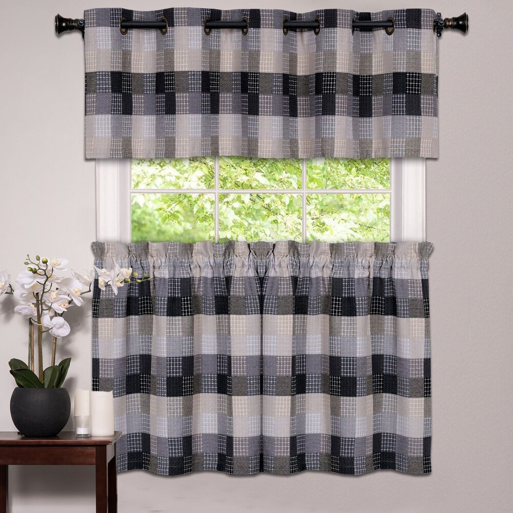 Overstock Kitchen Curtains
 Kitchen Window Curtain Classic Harvard Checkered Tiers or