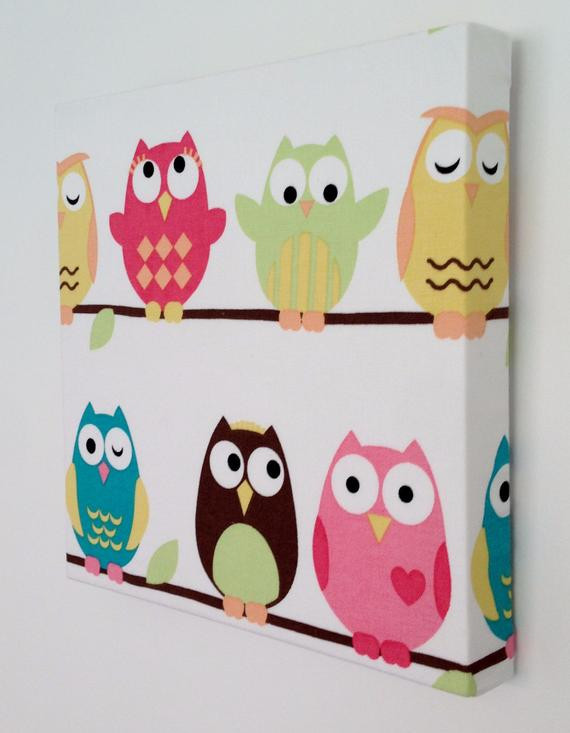 Owl Decor For Kids
 Items similar to Kids Canvas Wall Art Nursery Decor Owls
