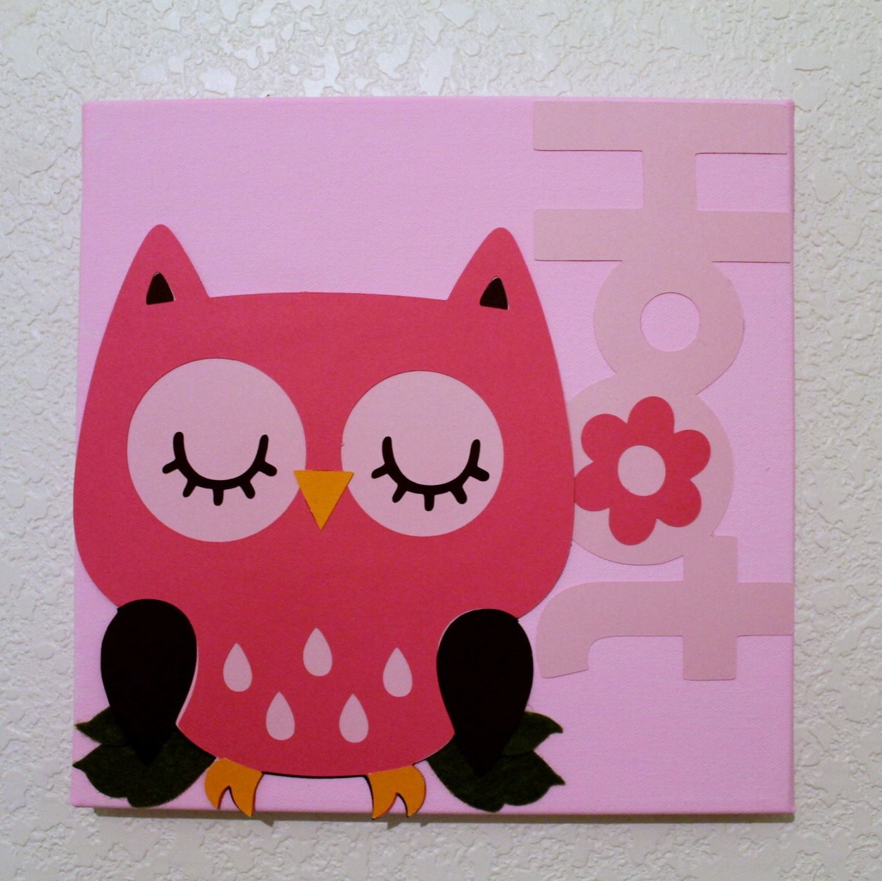Owl Decor For Kids
 Wall Decor Pink Owl Baby Nursery Kids Children Room Decor