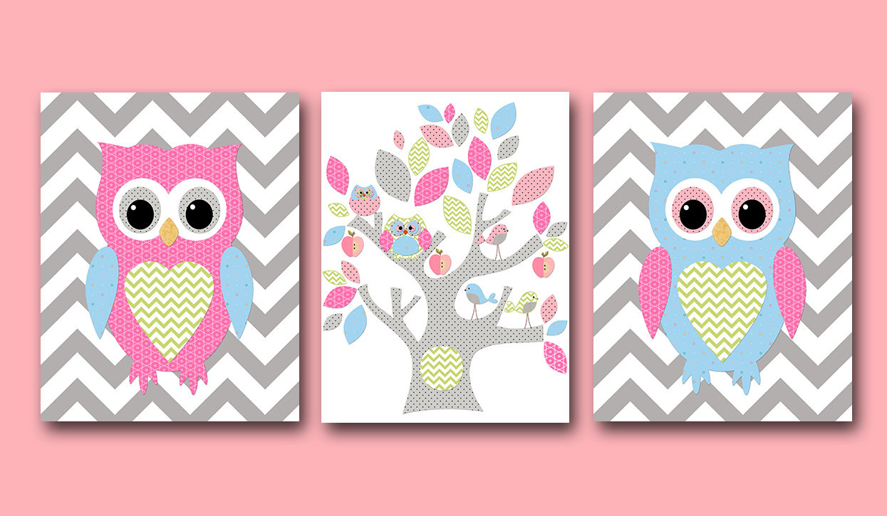 Owl Decor For Kids
 Owl Decor Owl Nursery Baby Girl Nursery Decor Children Art