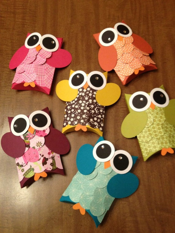 Owl Party Favors For Baby Shower
 Owl Favor Box Pillowboxes Owl Birthday Party Baby Shower