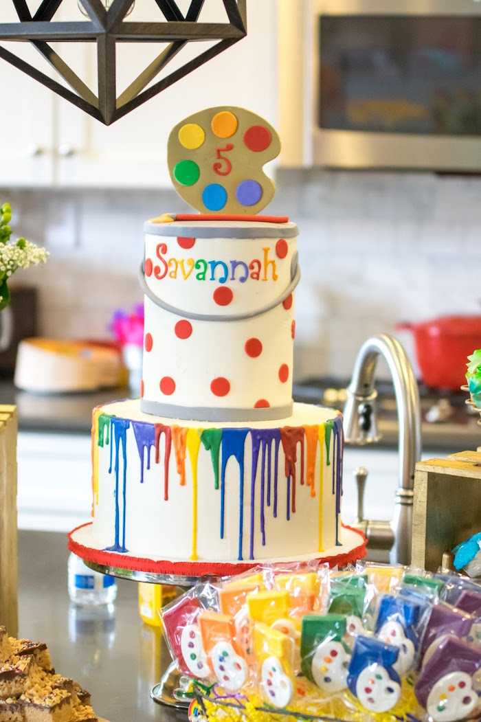 Paint Birthday Party Ideas
 Kara s Party Ideas Rainbow Paint Party