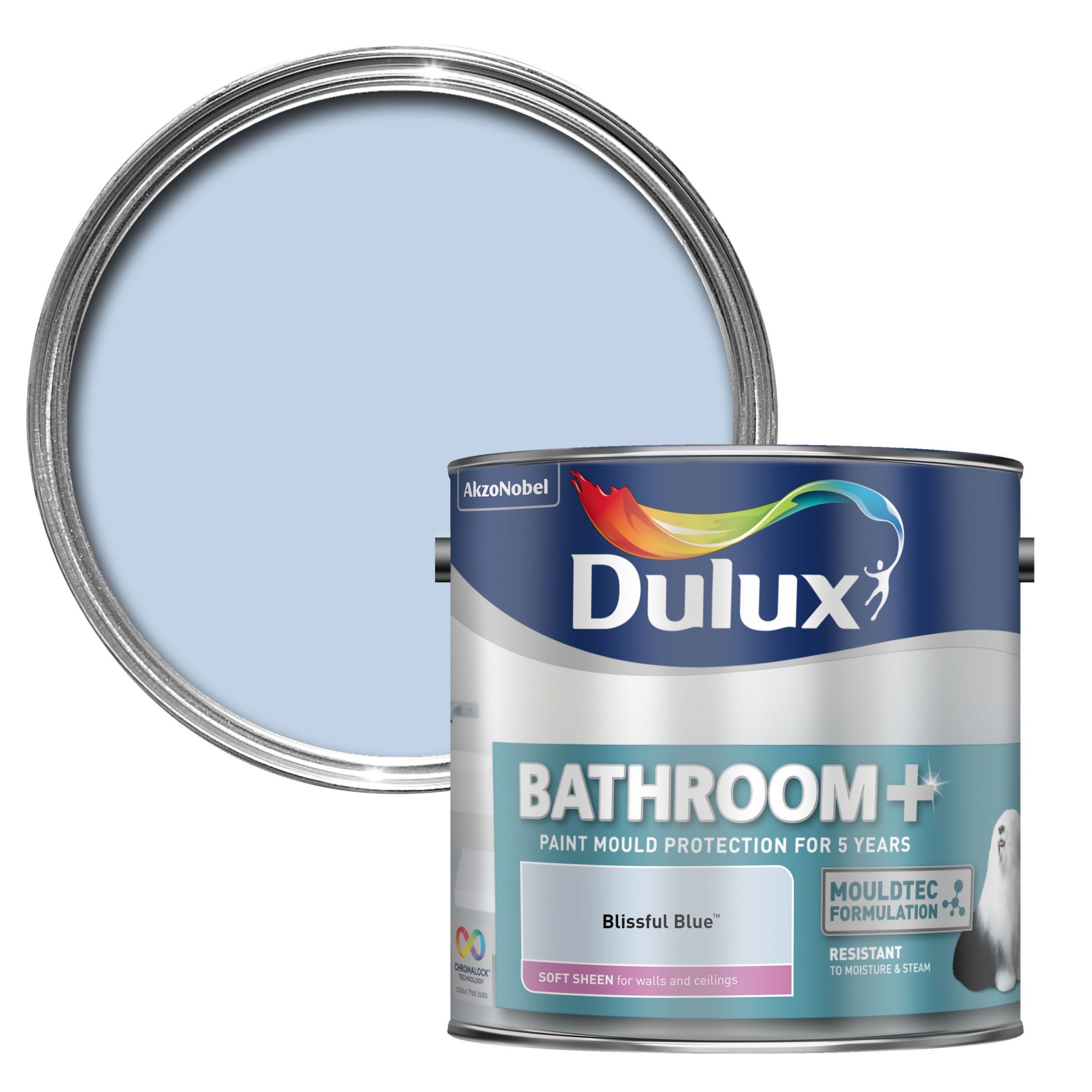 Paint Sheen For Bathroom
 Dulux Bathroom Blissful Blue Soft Sheen Emulsion Paint 2