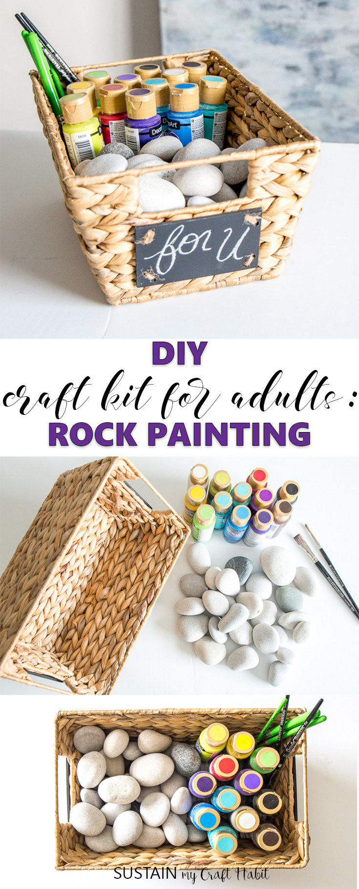 Painting Crafts For Adults
 Make your Own Craft Kit for Adults Rock Painting