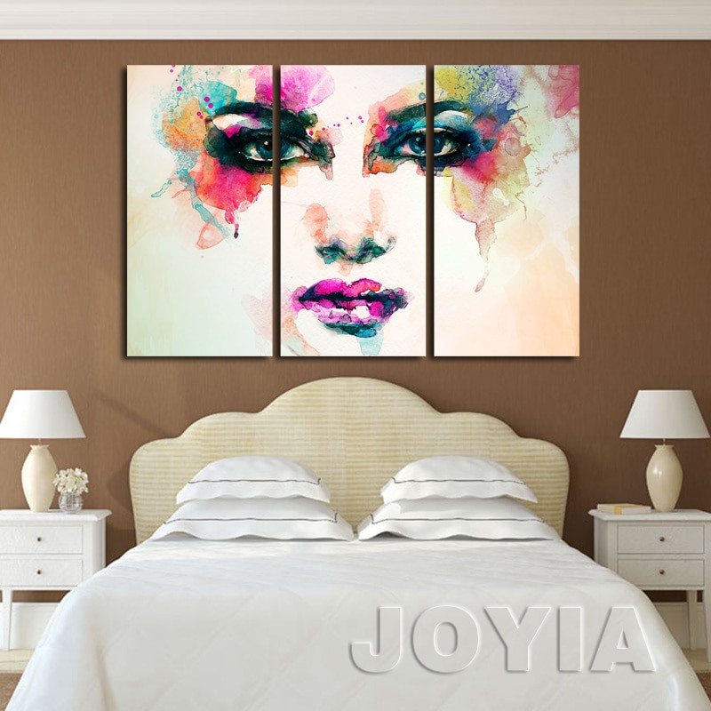 Painting For Bedroom
 Triptych Pop Art Painting Canvas Abstract Figure Paintings