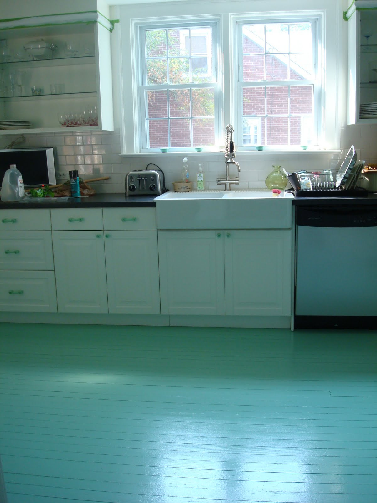 Painting Kitchen Tile Floor
 High Heeled Foot in the Door DIY Painted Kitchen Floor