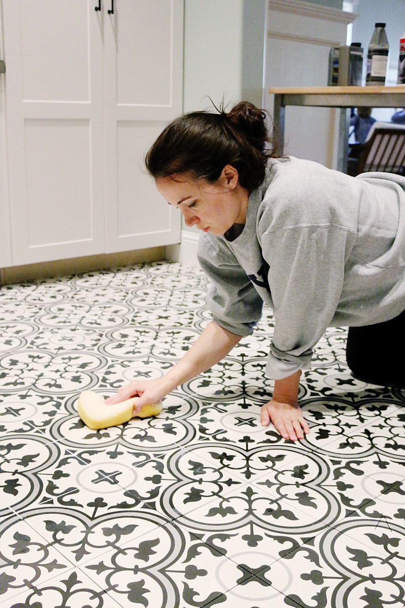 Painting Kitchen Tile Floor
 Paint & Tile For our Basement Kitchen Bower Power