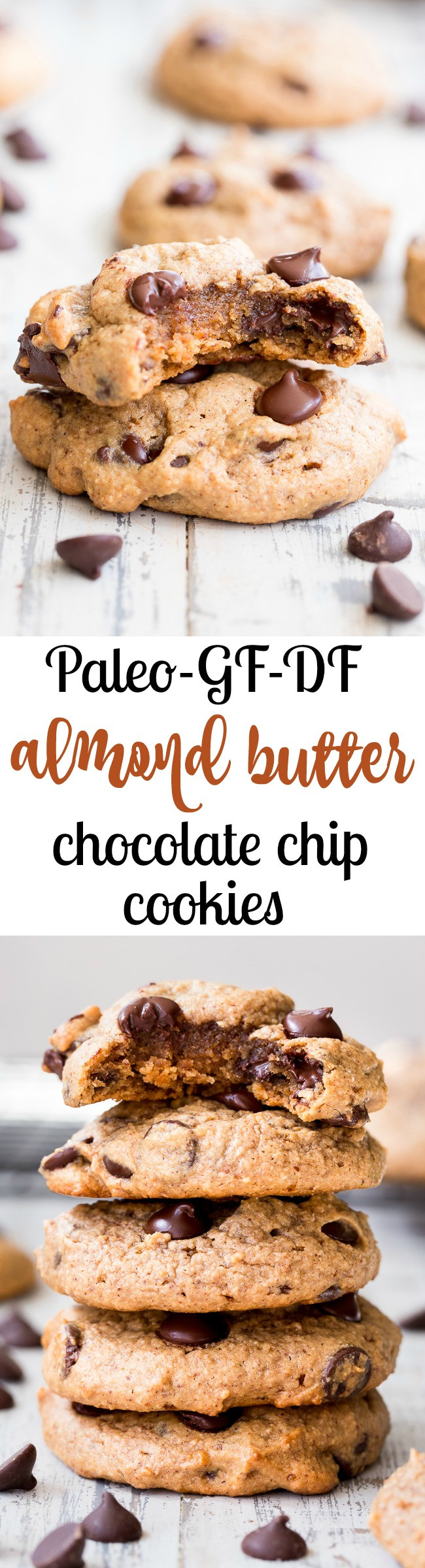 Paleo Almond Butter Cookies
 Chewy Chocolate Chip Cookies with Almond Butter Paleo GF
