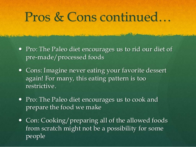 Paleo Diet Cons
 Paleo Diet