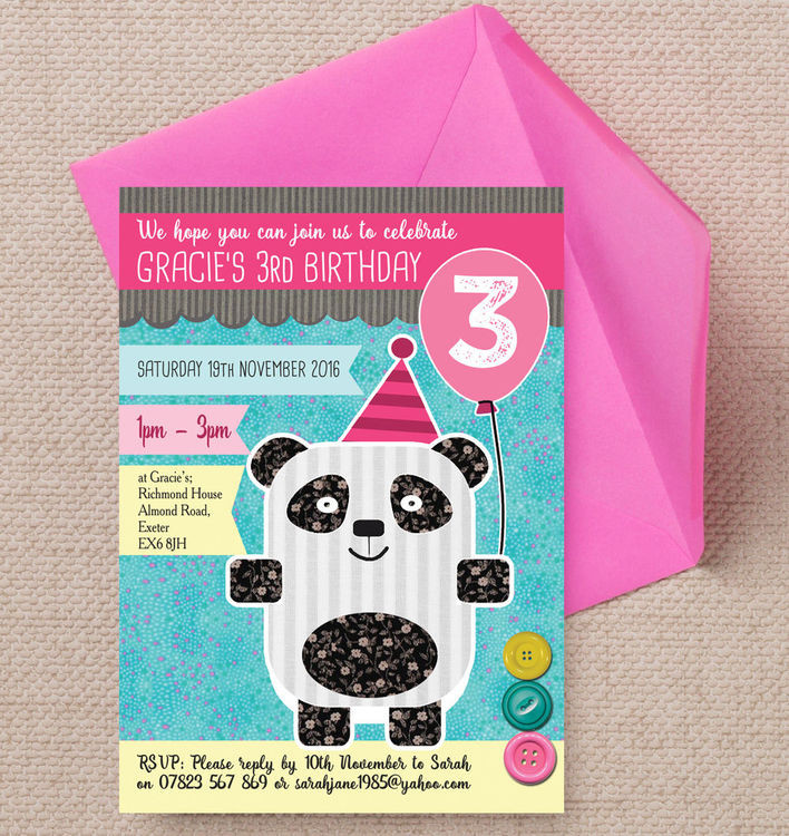 Panda Birthday Invitations
 Panda Party Birthday Party Invitation from £0 80 each