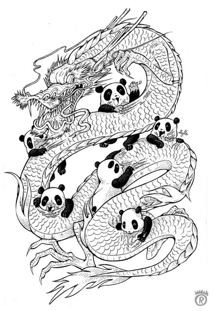 Panda Coloring Pages For Adults
 year of the panda outline