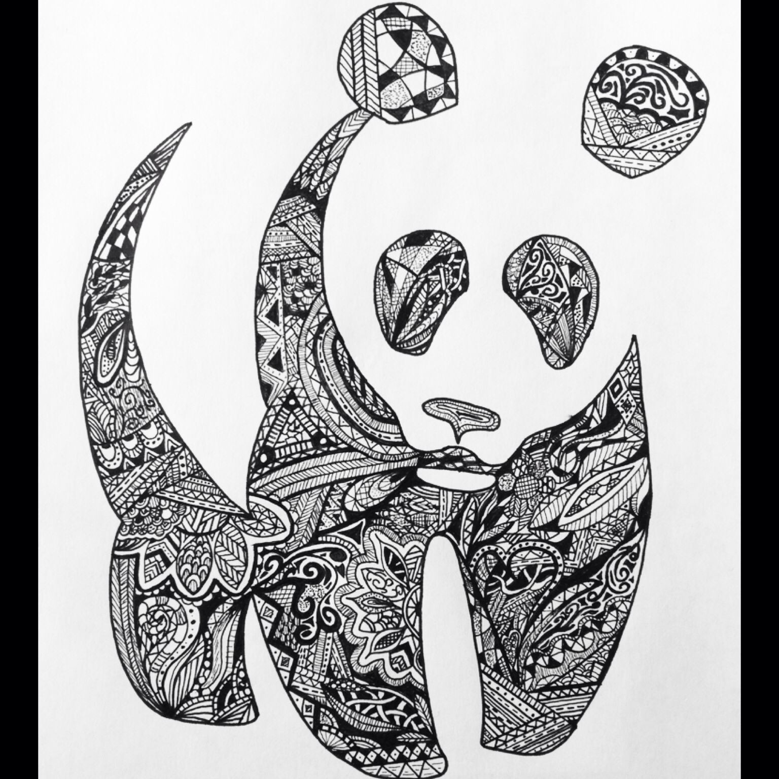 Panda Coloring Pages For Adults
 Panda zentangle