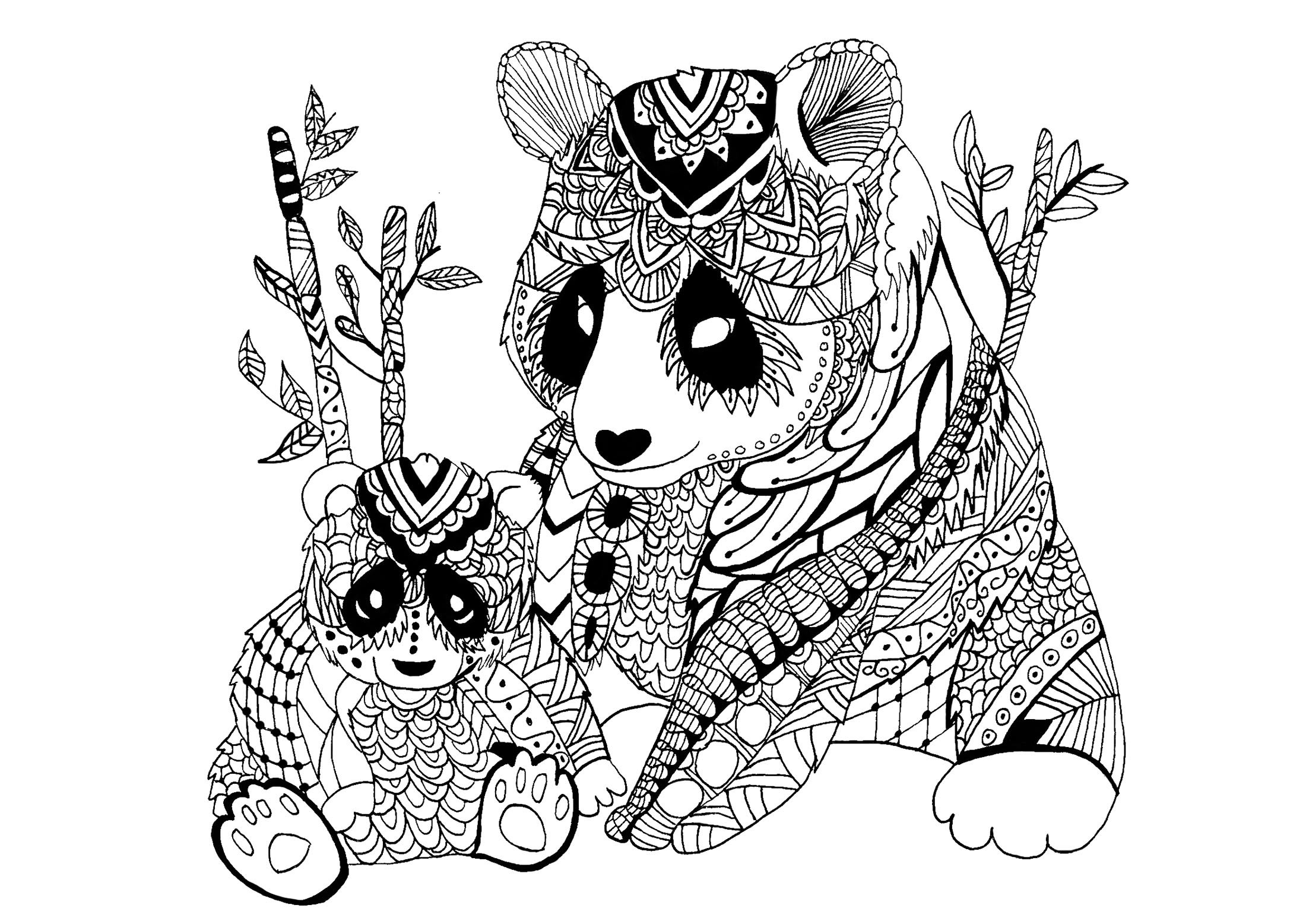 Panda Coloring Pages For Adults
 Panda celine P&a Adult Coloring Pages