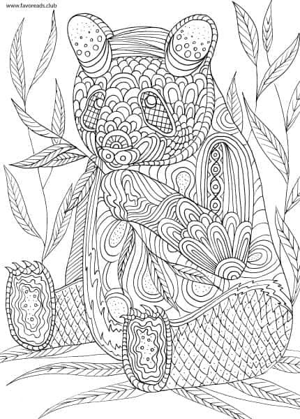 Panda Coloring Pages For Adults
 Animals and Birds Panda Printable Adult Coloring Pages