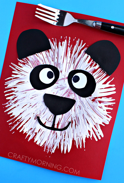 Panda Crafts For Preschoolers
 Fork Print Panda Bear Kids Craft