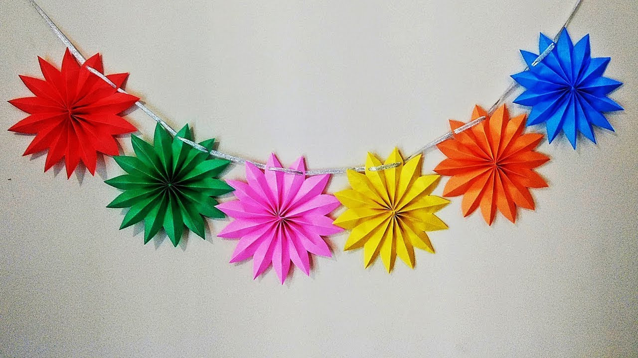 Paper Decorations DIY
 DIY Paper Star Garland for Party Decorations Birthday