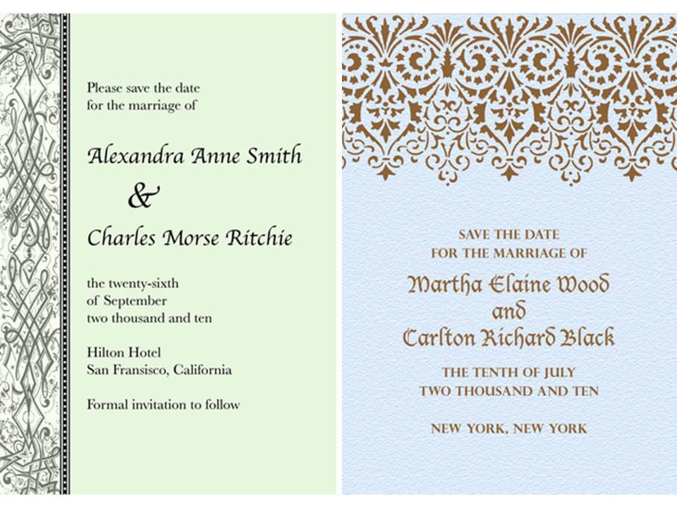 Paperless Wedding Invitations
 Classic patterned paperless wedding invitations