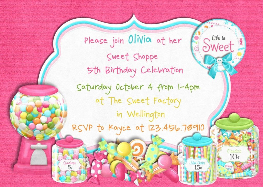 Party City Custom Baby Shower Invitations
 cheap candyland birthday invitations