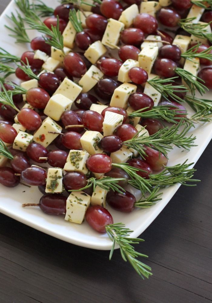 Party Finger Food Ideas On A Budget
 Grape Fontina Rosemary Skewers from Ripe Cookbook