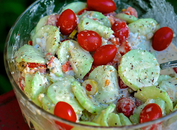 Pasta Salad With Italian Dressing And Cucumbers
 grandma’s creamy italian cucumber salad