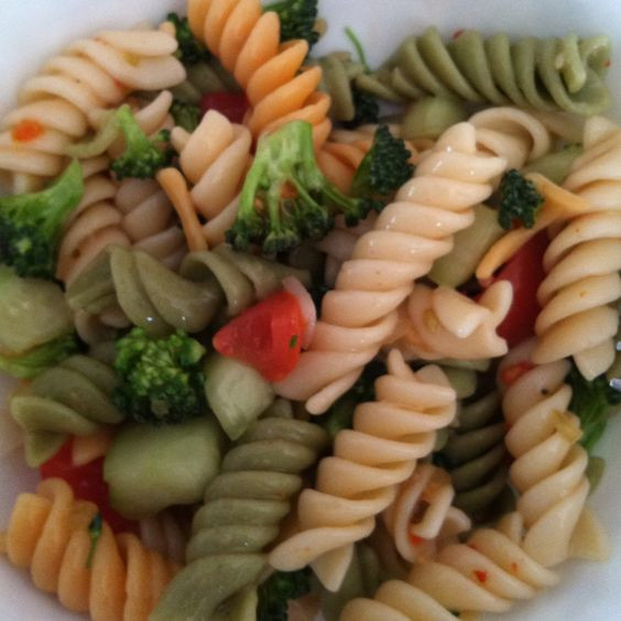 Pasta Salad With Italian Dressing And Cucumbers
 Pasta salad Tri color Rotini Italian dressing cucumber