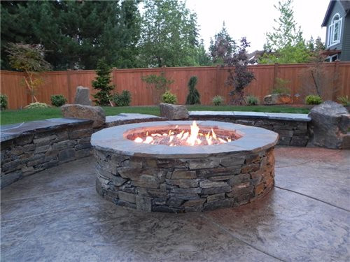 Patio Gas Fire Pit
 Backyard Family Retreat in Northwestern Washington