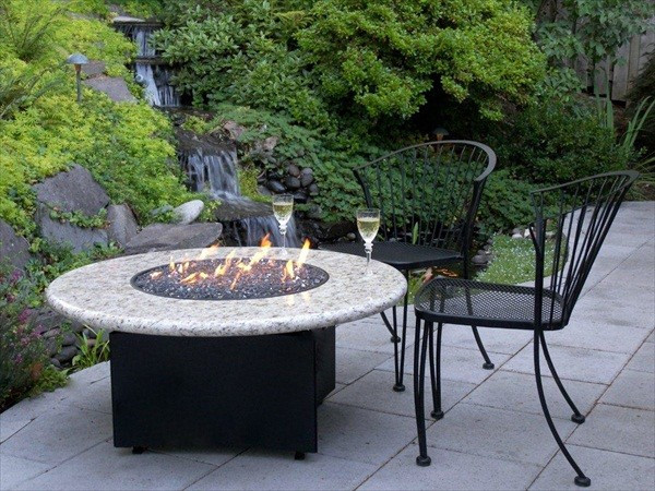 Patio Gas Fire Pit
 Granite Gas Fire Pit by Allbackyardfun Traditional