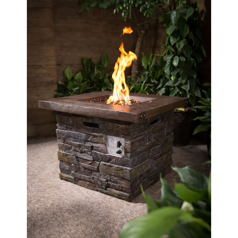 Patio Gas Fire Pit
 Brick Outdoor Square Gas Fire Pit Nusa