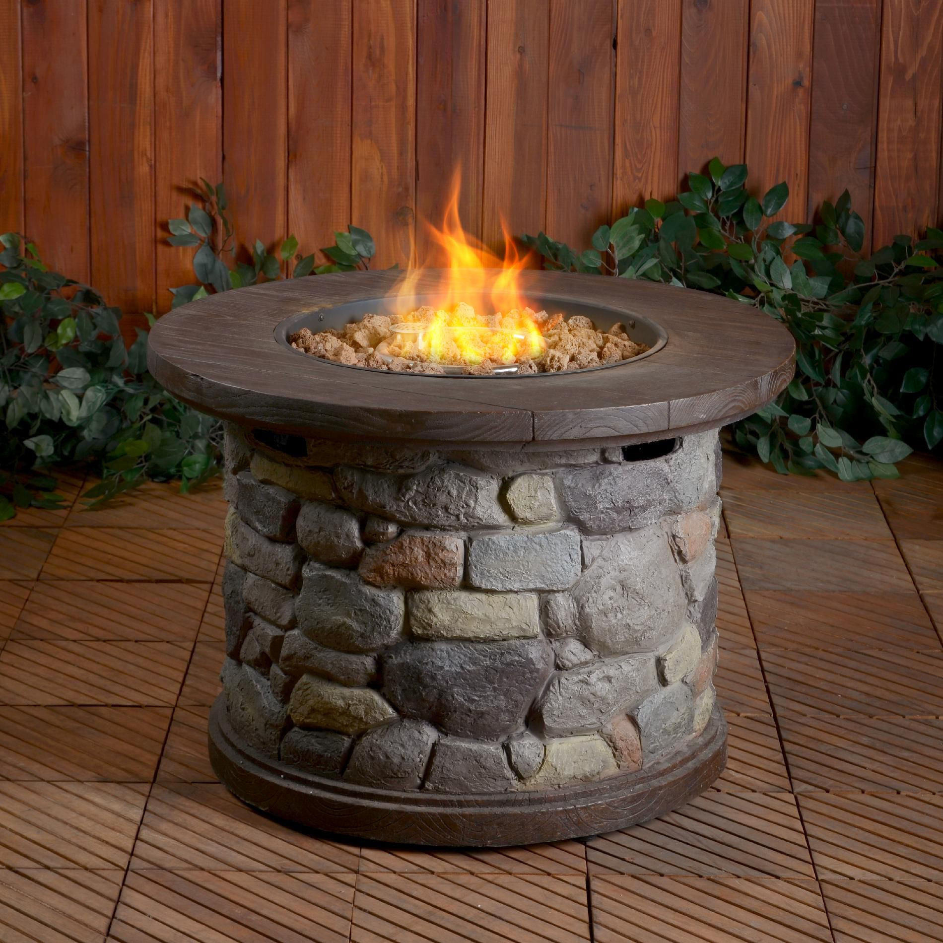 Patio Gas Fire Pit
 Agora Outdoor Tile Top Gas Fire Pit