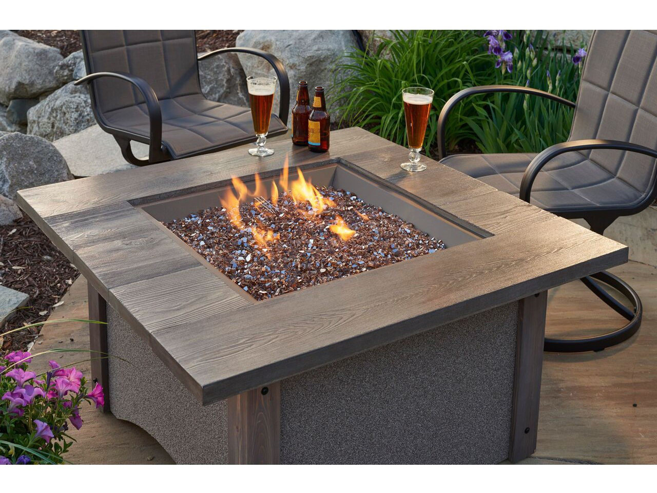 Patio Glow Fire Pit
 Outdoor GreatRoom Pine Ridge Square Fire Pit Table with