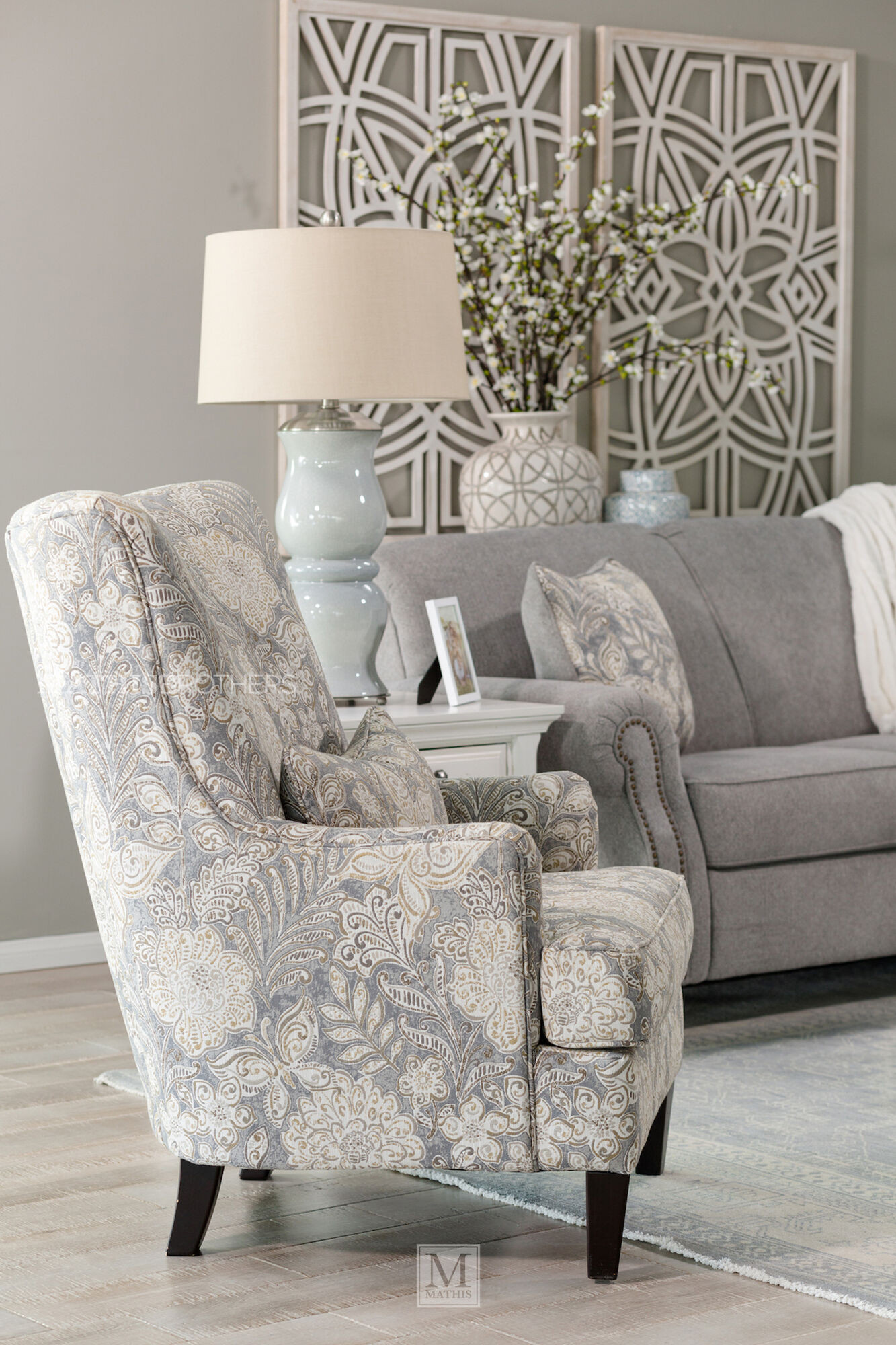 Patterned Living Room Chairs
 Jacquard Patterned Contemporary 30" Accent Chair