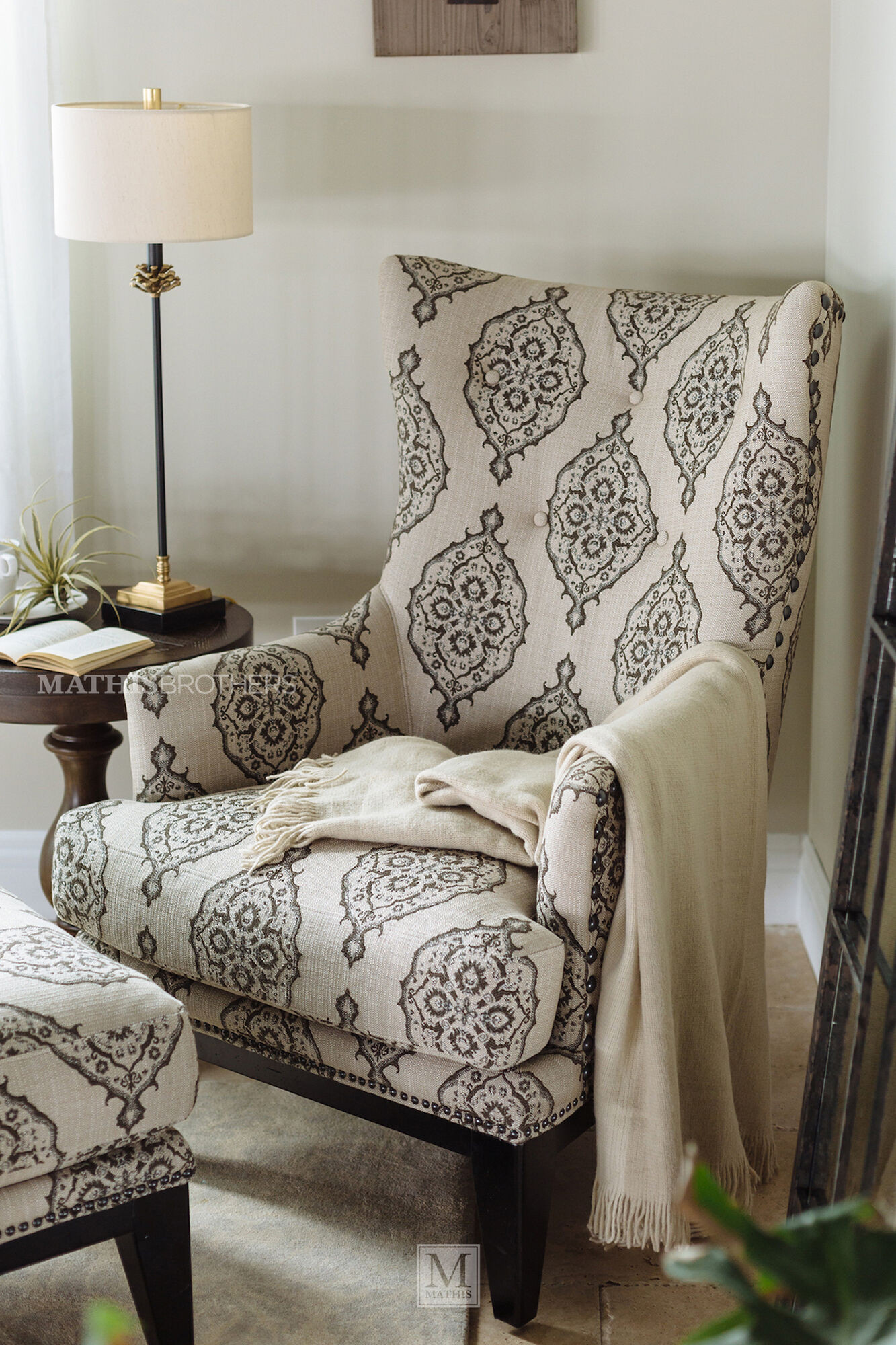 Patterned Living Room Chairs
 Patterned Contemporary Accent Chair and Ottoman