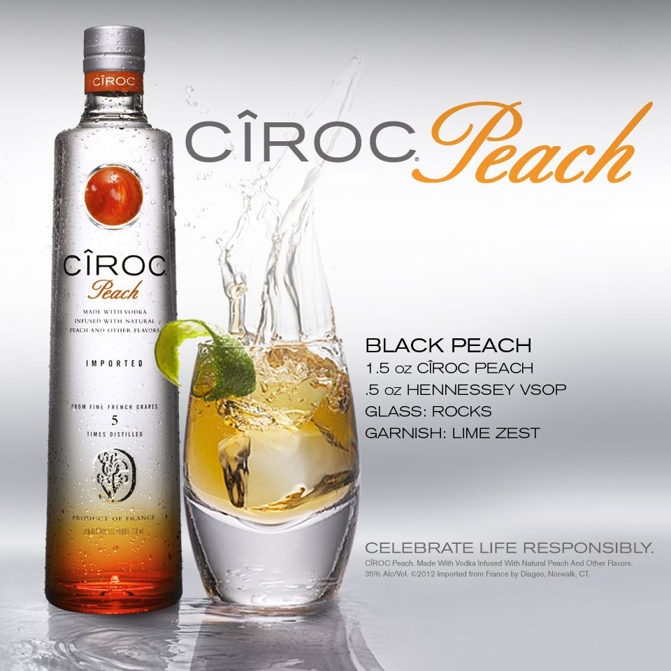 Peach Ciroc Drink Recipes
 Black Peach Ciroc Peach Vodka cocktail