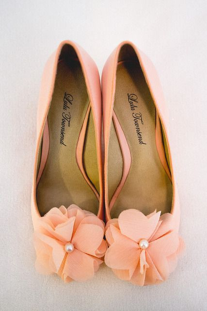 Peach Wedding Shoes
 Rustic Chic Pennsylvania Wedding