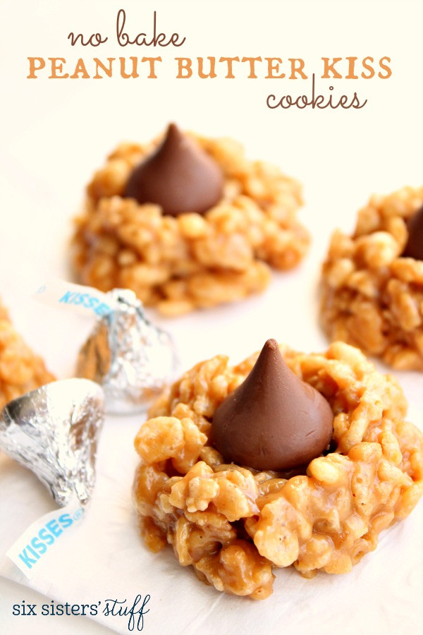 Peanut Butter Cookies With Kiss
 No Bake Peanut Butter Kiss Cookies