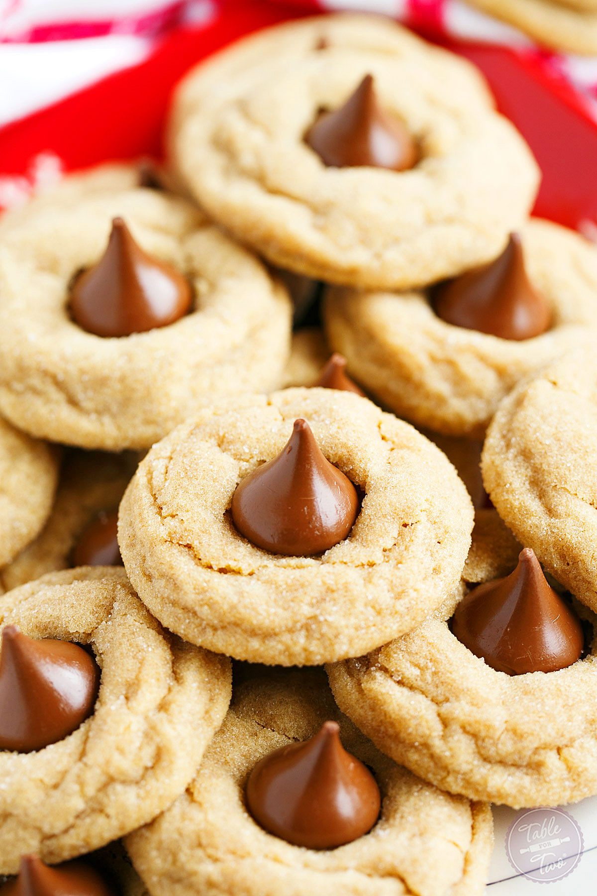 Peanut Butter Cookies With Kiss
 Peanut Butter Blossom Cookies Table for Two